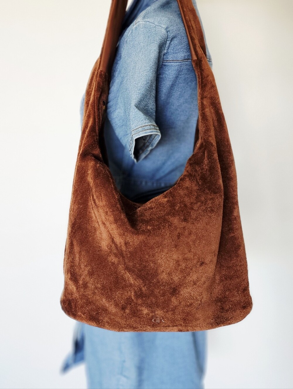 Banana Republic Cognac Suede Leather Hobo Bag - Picture 3 of 14
